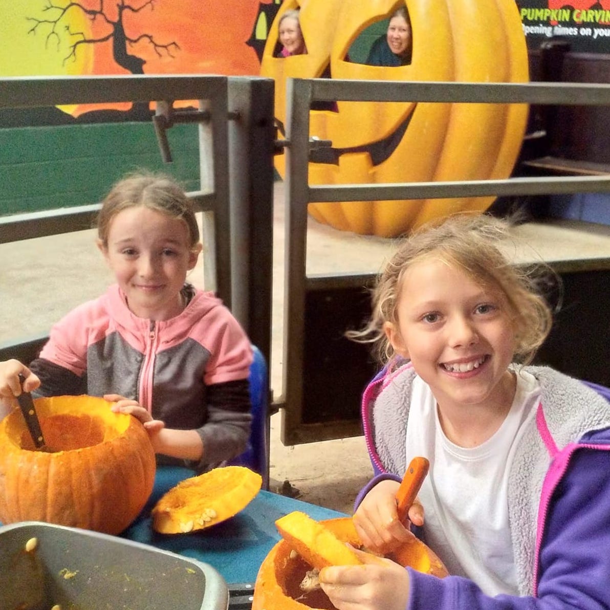 Carving pumpkins
