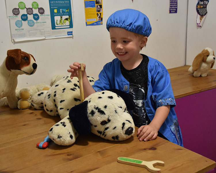 Hard at work in the role play village