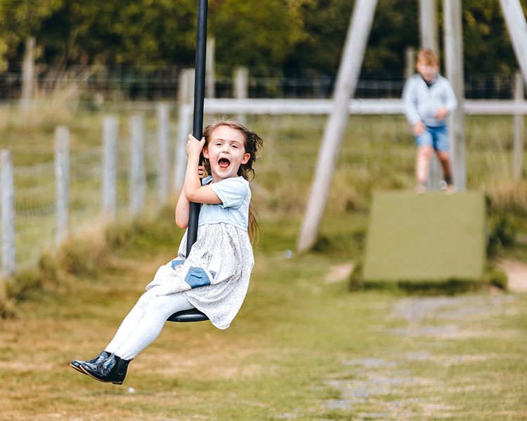 exciting fun on the zip wire